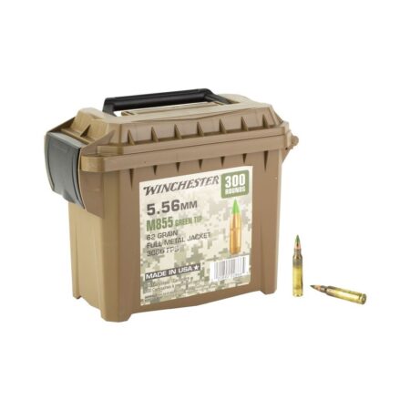 Winchester 5.56x45 NATO 62 Gr. M855 Full Metal Jacket- Ammo Can of 300 Rounds