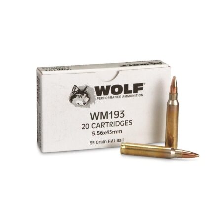 Wolf Gold 5.56x45mm NATO 55 Gr. M193 Full Metal Jacket Ball- Box of 20