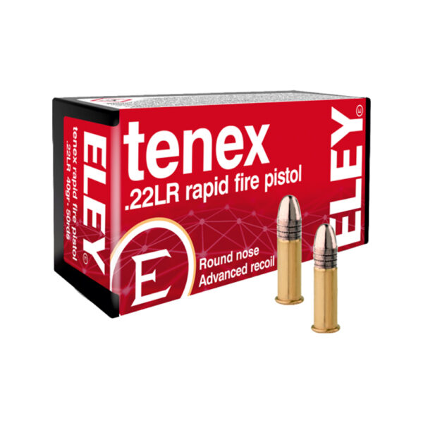 Eley Tenex Rapid Fire Pistol .22 Long Rifle 40 Gr. Round Nose- Box of 50