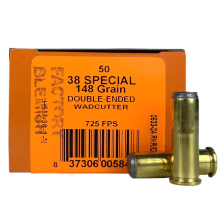 HSM Factory Blemish .38 Special 148 Gr. Soft Lead Double-Ended Wadcutter- Box of 50