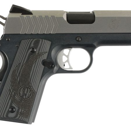 Ruger 6758 SR1911 Officer-Style 9mm Luger 7+1 3.60" Black Steel Barrel, Serrated Stainless Steel Slide, Tungsten Gray Cerakote Aluminum Frame w/Beavertail, Deluxe Checkered G10 Grip