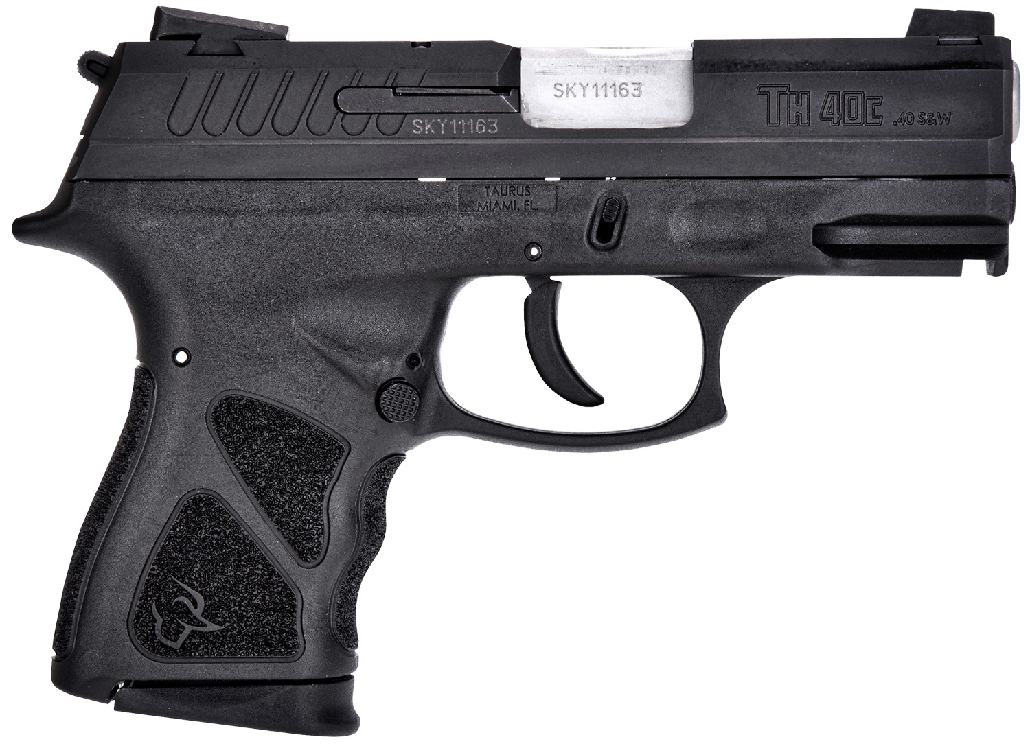 Taurus 1TH40C031 THc Compact 40 S&W 15+1/11+1 3.54" Matte Stainless Steel, Barrel Matte Black Serrated Slide, Black Polymer Frame w/Picatinny Rail, Black Finger Grooved Polymer Grip, Right Hand