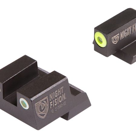 Night Fision CNK026003YGW Tritium Night Sights for Canik  Green Tritium Yellow Outline Front Sight-Green Tritium White Ring Rear Sight TP9SFx/TP9SFL