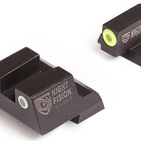 Night Fision CNK027003YGW Tritium Night Sights for Canik  Green Tritium Yellow Outline Front Sight-Green Tritium White Ring Rear Sight TP9SF/TP9SF Elite