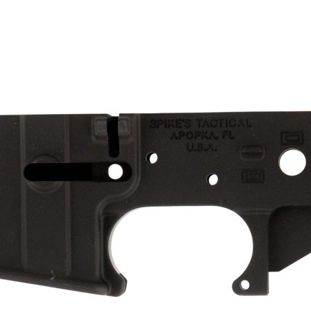 Spikes STLS029 PHU Spade Stripped Lower Receiver Multi-Caliber 7075-T6 Aluminum Black Anodized for AR-15