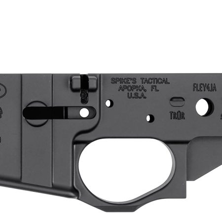 Spikes STLS031 Viking Stripped Lower Receiver Multi-Caliber 7075-T6 Aluminum Black Anodized for AR-15