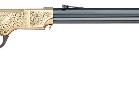 Taylors & Company 550295 1860 Brass Engraved 45 Colt (LC) 13+1 24.25" Blued Octagon Barrel, Brass Engraved/ Brass Receiver, Walnut/ Wood Stock, Right Hand