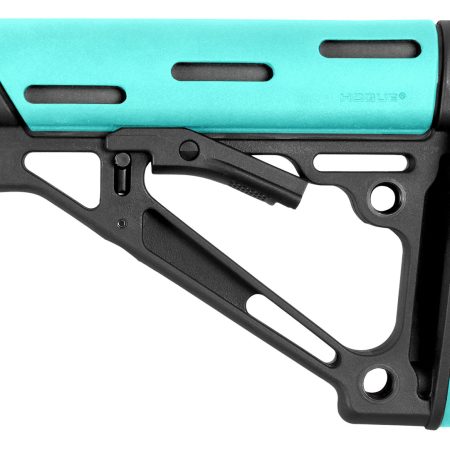 Hogue 13440 OverMolded Collapsible Buttstock Aqua OverMolded Rubber Black Synthetic AR-15, M16 with Mil-Spec Tube (Tube Not Included)