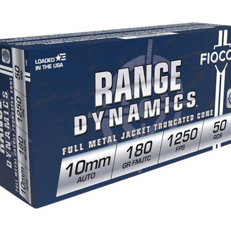 Fiocchi 10AP Range Dynamics  10mmAuto 180gr Full Metal Jacket Truncated Cone 50 Per Box/10 Case