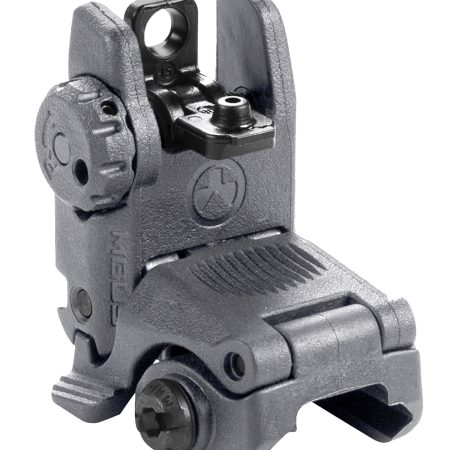 Magpul MAG248-GRY MBUS Sight Rear  Stealth Gray Polymer, Spring-Loaded Flip Up for AR-15/ M16