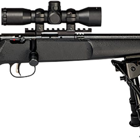 Savage Arms 13824 Rascal Target XP Youth 22 LR 1rd 16.12" Barrel, Matte Blued Metal Finish, Matte Black Synthetic Stock Includes 4x32mm Scope & Bipod