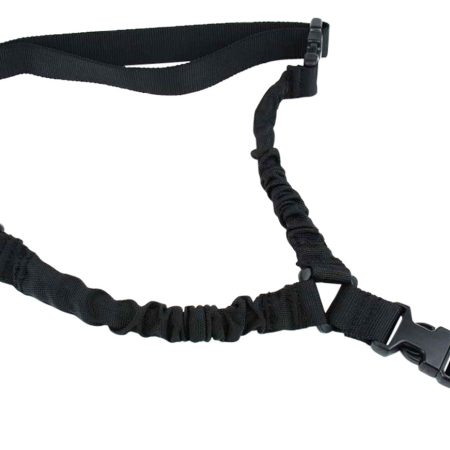 TacFire SL002B One Point Sling Black Nylon 30"-40" OAL Adjustable Double Bungee Rifle