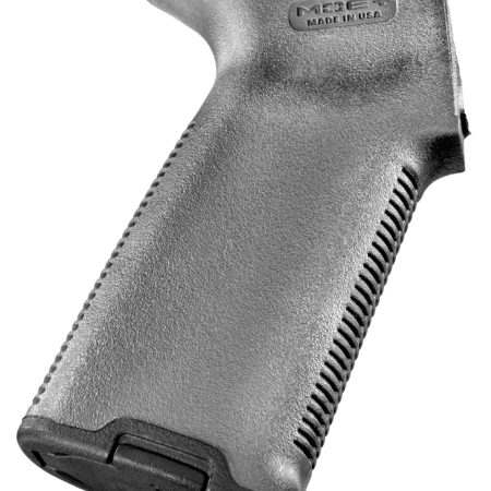 Magpul MAG416GRY MOE+ Grip Gray Textured Polymer w/Rubber Overmold, Fits AR-15/AR-10/M16/M4/M110/SR25