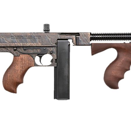 Thompson T1CH 1927A-1 Deluxe 45 ACP Caliber with 18" Barrel, 20+1 Capacity (Stick), Color Case Hardened Metal Finish, American Walnut Stock Wood Grip Right Hand