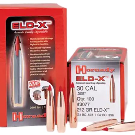 Hornady 30731 ELD Match  30 Cal .308 208 gr Extremely Low Drag Match 100 Per Box/ 15 Case