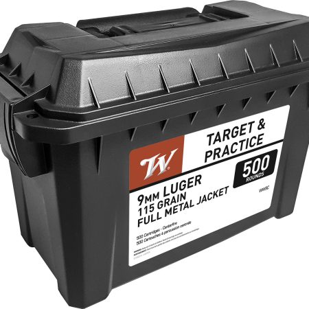 Winchester Ammo WW9C USA Ammo Can 9mmLuger 115gr Full Metal Jacket 500 Per Box/2 Case