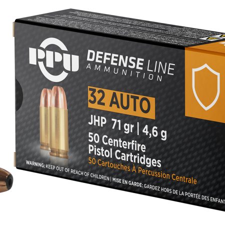 PPU PPD32A Defense  32ACP 71gr Jacketed Hollow Point 50 Per Box/20 Case