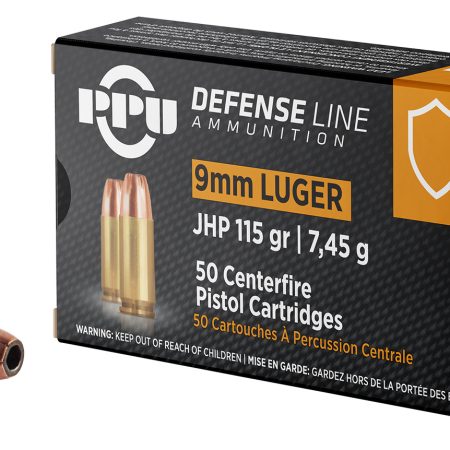 PPU PPD91 Defense  9mmLuger 115gr Jacketed Hollow Point 50 Per Box/20 Case