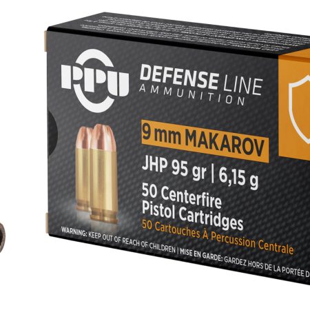 PPU PPD9M Defense  9x18Makarov 95gr Jacketed Hollow Point 50 Per Box/20 Case
