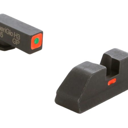 AmeriGlo GL616 CAP Sight Set for Glock  Green Tritium Orange Outline Front Sight Orange-Bar Rear Sight