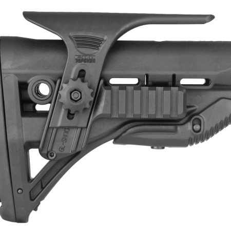 FAB Defense FXGLSHOCKPC GL-Shock PCP Buttstock for AR-15/ M16/ M4 Adjustable Cheek-Rest w/Built-In Dual Picatinny Rail Black Mil-Spec Polymer