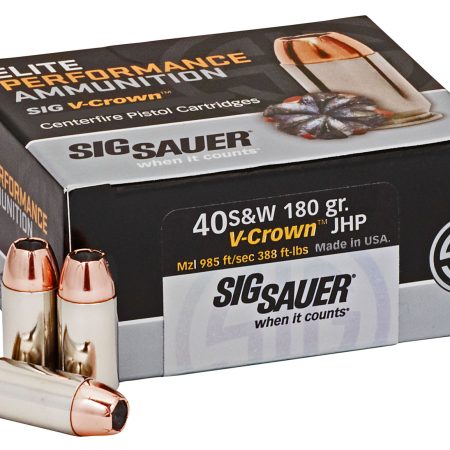 Sig Sauer E40SW250 Elite Performance  40S&W 180gr V-Crown Jacketed Hollow Point 50 Per Box/10 Case