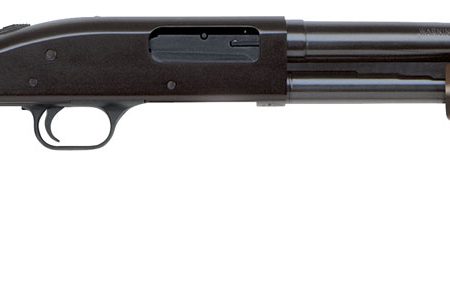 Mossberg 50429 500 Retrograde Full Size 12 Gauge Pump 3" 5+1 18.50" Blued Steel Barrel, Blued Drilled & Tapped Steel Receiver, Fixed Walnut Stock, Ambidextrous