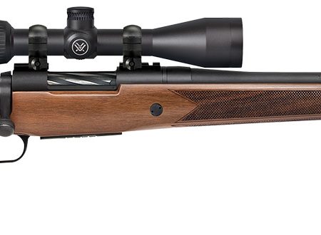 Mossberg 28057 Patriot  22-250 Rem Caliber with 5+1 Capacity, 22" Fluted Barrel, Matte Blued Metal Finish & Walnut Stock Right Hand (Full Size) Includes Vortex Crossfire II 3-9x40mm Scope