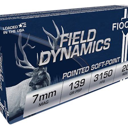 Fiocchi 7RMA Field Dynamics  7mmRemMag 139gr Pointed Soft Point 20 Per Box/10 Case