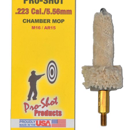 Pro-Shot MPCH223 Chamber Mop Military Style .223 Rem/5.56x45mm NATO AR Platform #8-32 Thread 100% Cotton Mop Brass Core