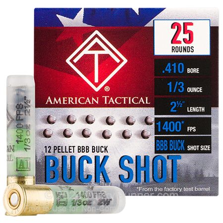 ATI ATIAC410BBB Shotshell  410Gauge 12Pellets BBBShot 25 Per Box/10 Case