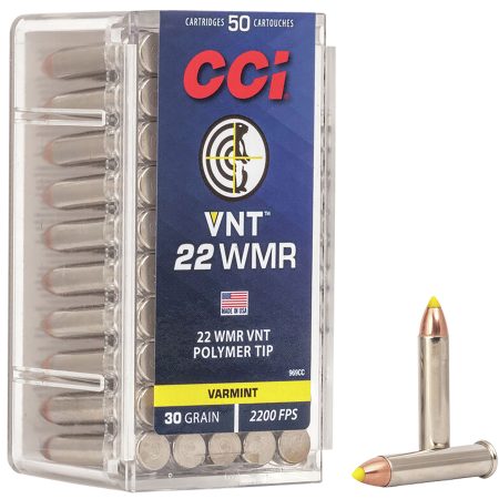 CCI 969CC VNT Rimfire 22WMR 30gr Varmint Tipped 50 Per Box/40 Case