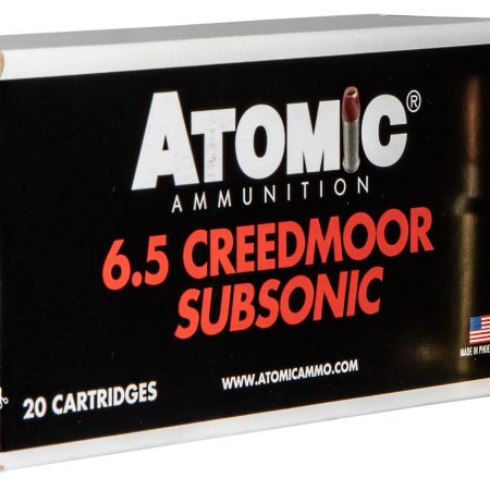 Atomic Ammunition 00476 Rifle Subsonic 6.5 Creedmoor 130 gr Sierra MatchKing BTHP 20 Per Box/ 10 Case