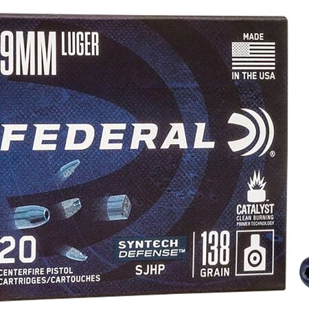 Federal S9SJT1 Syntech Defense 9mmLuger 138gr Segmented Jacketed Hollow Point 20 Per Box/10 Case