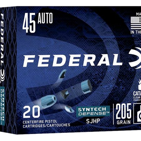 Federal S45SJT1 Syntech Defense 45ACP 205gr Segmented Jacketed Hollow Point 20 Per Box/10 Case