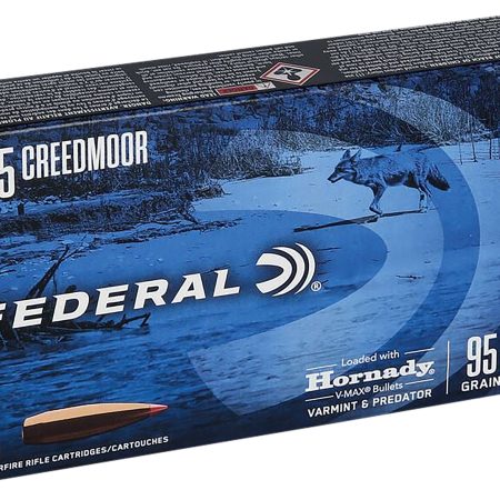 Federal V65CRDVM95 Varmint & Predator  6.5Creedmoor 95gr Hornady V-Max 20 Per Box/10 Case
