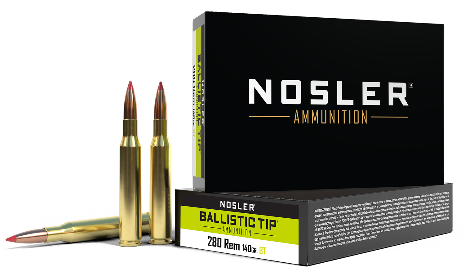 Nosler 40073 Ballistic Tip 280Rem 140gr Spitzer Ballistic Tip 20 Per Box/10 Case