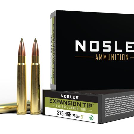 Nosler 40395 E-Tip  375H&HMag 260gr E Tip Boat Tail 20 Per Box/10 Case