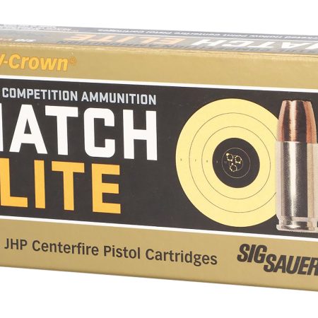Sig Sauer E9MMA3COMP50 Match Elite Competition  9mmLuger 147gr V-Crown Jacketed Hollow Point 50 Per Box/20 Case