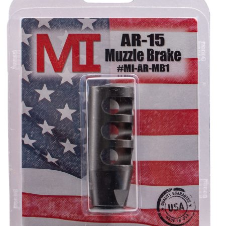 Midwest Industries MIARMB1 Muzzle Brake  Black Phosphate Steel with 1/2"-28 tpi Threads for 223 Rem, 5.56x45mm NATO AR-Platform