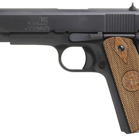 Iver Johnson Arms 1911A19 1911 A1  9mm Luger 9+1 5" Black Steel Barrel, Matte Black Serrated Steel Slide, Matte Black Steel Frame w/Beavertail, Checkered Double Diamond Walnut Grip