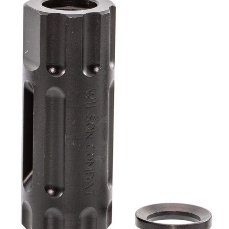 Wilson Combat TRQCOMP1/2X28 Q-Comp Muzzle Brake Black Melonite QPQ Steel with 1/2"-28 tpi Threads, 2.20" OAL & .875" Diameter for 5.56x45mm NATO AR-Platform