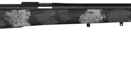 Nosler 45248 M48 Long-Range Carbon 26 Nosler 3+1 26" Carbon Fiber Wrapped Barrel, Sniper Gray Cerakote Metal Finish, Elite Midnight Camo Manners MCS-T Elite Tac Stock