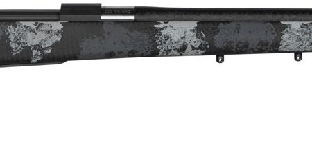 Nosler 46348 M48 Long-Range Carbon 300 Win Mag 4+1 26" Carbon Fiber Wrapped Barrel, Sniper Gray Cerakote Steel, Elite Midnight Camo Manners MCS-T Elite Tac Stock