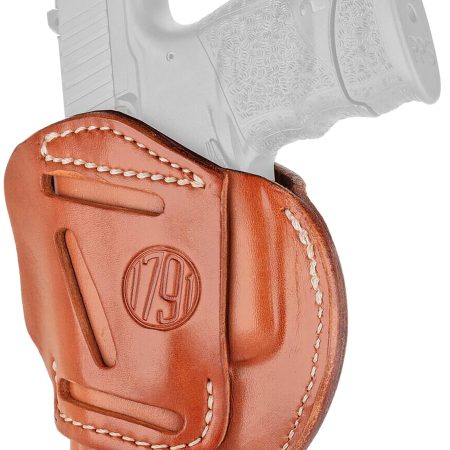 1791 Gunleather 3WH3CBRA 3-Way  IWB/OWB Size 03 Classic Brown Leather Belt Loop Compatible w/ Glock 26 Compatible w/ Ruger LC9 Compatible w/ S&W M&P Shield Ambidextrous Hand