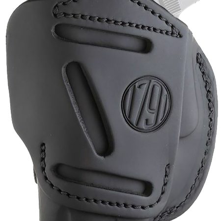 1791 Gunleather 4WH2SBLR 4-Way  IWB/OWB Size 02 Stealth Black Leather Belt Clip Compatible w/Ruger LCP/S&W Bodyguard/Glock 42/43/43X Right Hand