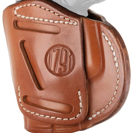 1791 Gunleather 4WH4CBRR 4-Way  IWB/OWB Size 04 Classic Brown Leather Belt Clip Compatible w/Glock 26/Springfield XD/XDS/S&W Shield Plus Right Hand