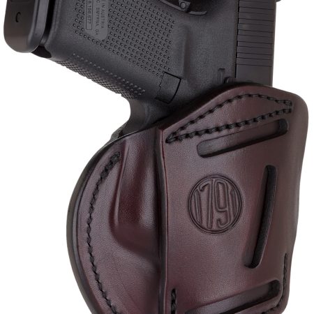 1791 Gunleather 4WH5SBRR 4-Way  IWB/OWB 05 Signature Brown Leather Belt Clip Fits S&W M&P/Springfield XD/Glock 17/HK VP9