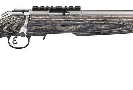Ruger 8368 American Rimfire Target Full Size 22 WMR 9+1 18" Satin Stainless Threaded Bull Barrel, Satin Stainless Scope Rail Receiver, Black Laminate Fixed Stock, Right Hand