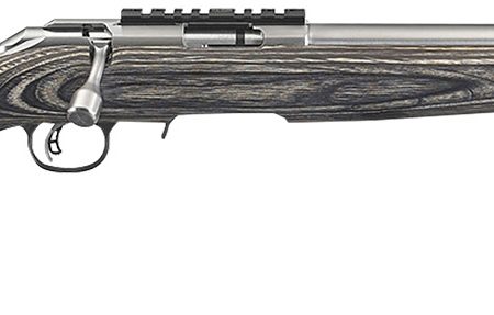Ruger 8369 American Rimfire Target Full Size 17 HMR 9+1 18" Satin Stainless Threaded Bull Barrel, Satin Stainless Scope Rail Receiver, Black Laminate Fixed Stock, Right Hand
